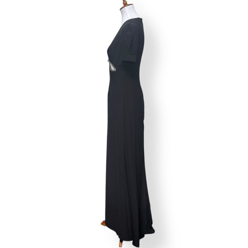 Ieena for Mac Duggal Black Rhinestone Bow Cutout Column Gown Women’s Size 2 - Picture 6 of 16